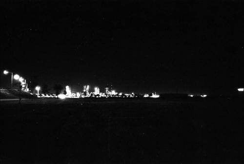 Image of the Dallas skyline on the night of November 22, 1963