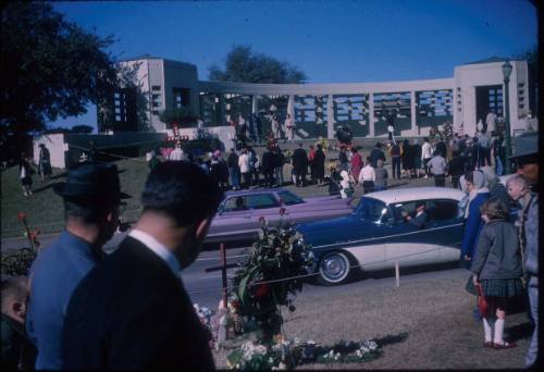 Image of flowers in Dealey Plaza several days after the assassination