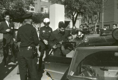 Image from contact sheet of Texas School Book Depository employees and police