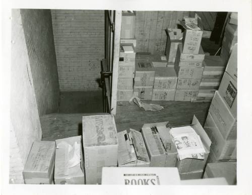 Photo of the stairs near the rifle location in the Texas School Book Depository