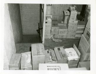 Photo of the stairs near the rifle location in the Texas School Book Depository