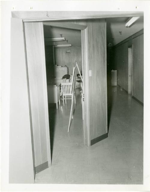Photo of a 2nd floor hallway in the Texas School Book Depository building