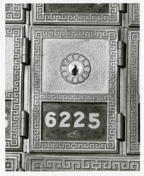 Black and white photo of Oswald's post office box 6225 in Dallas