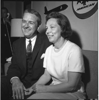 Image of the Connallys' press conference at Love Field in 1964