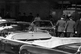 Image of empty limousines outside Parkland Hospital
