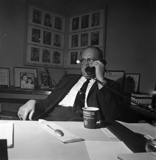 Image of Chief Jesse Curry at his desk in Dallas Police Department