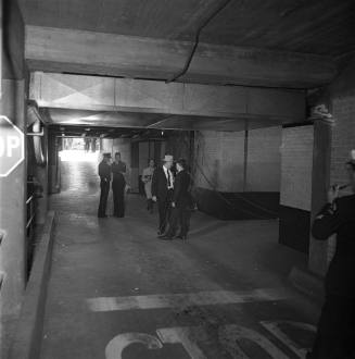 Image of Bob Huffaker interviewing Lt. Richard E. Swain where Oswald was shot