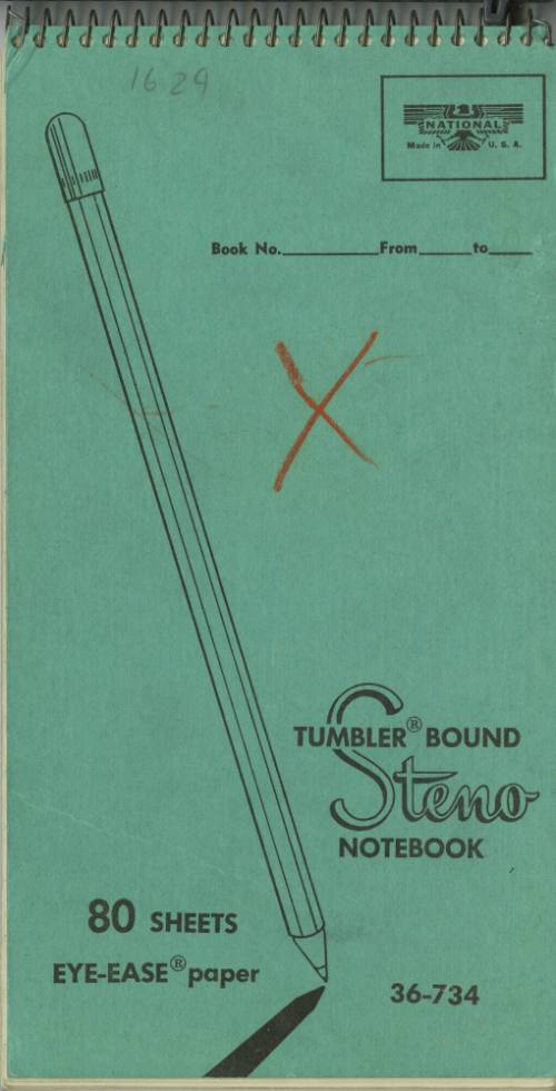 Keith Shelton's reporter's notebook from November 21-22, 1963