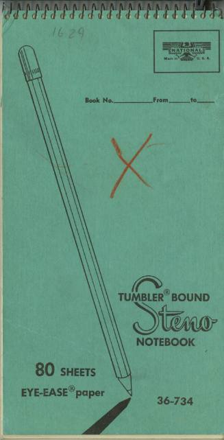 Keith Shelton's reporter's notebook from November 21-22, 1963