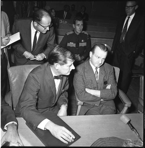 Image of Jack Ruby with lawyer Sam H. Clinton