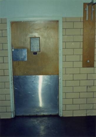 Color photograph of the door to Trauma Room One at Parkland Hospital