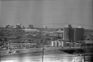 Image of Stemmons Freeway and Cabana Hotel from the Texas School Book Depository