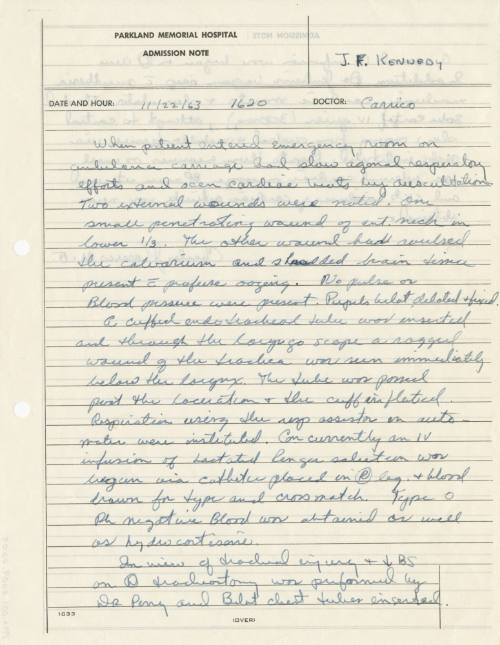 Dr. Charles J. "Jim" Carrico's Statement of Activities