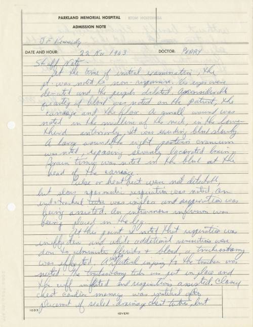 Dr. Malcolm Perry's Statement of Activities
