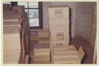Color photographic print of sixth floor location where rifle was found