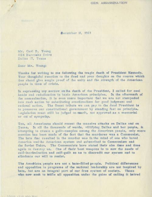 Response letter from Congressman Bruce Alger