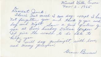 Letter from Grace Bevers to Jack Ruby