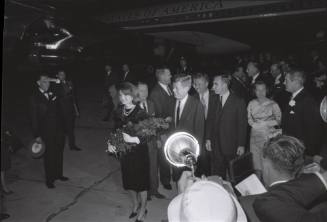 Image of Kennedys arriving at Carswell Air Force Base in Fort Worth