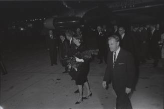 Image of President and Mrs. Kennedy at Carswell Air Force Base in Fort Worth