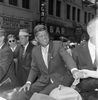 Image of Senator John F. Kennedy campaigning in Dallas in 1960