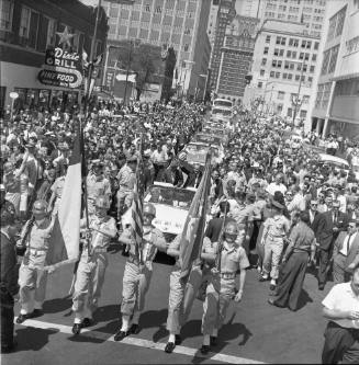 Image of Kennedy-Johnson campaign parade in Dallas, 1960