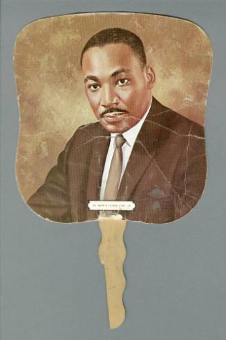 Funeral fan with an image of Martin Luther King Jr.