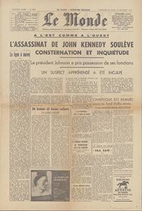 Le Monde newspaper from the assassination weekend