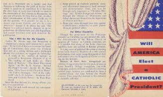 "Will America Elect a Catholic President?" anti-Catholic pamphlet