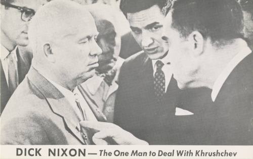 Campaign postcard showing Richard Nixon confronting Nikita Khrushchev