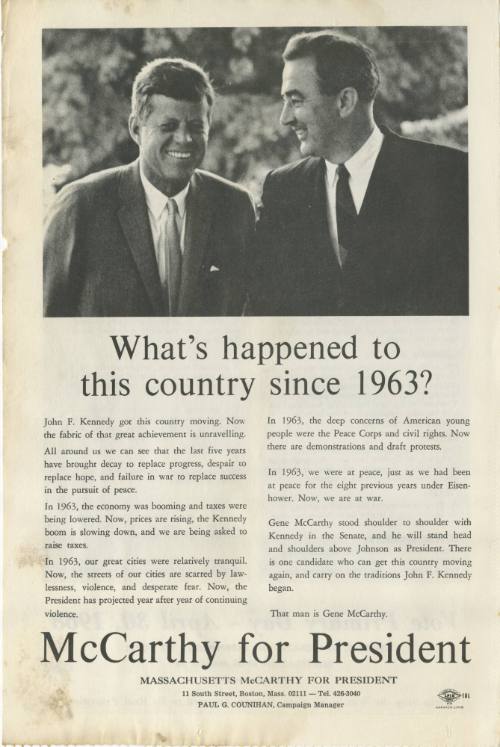Campaign ad for Eugene McCarthy