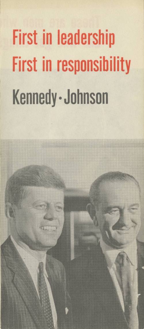 "First in leadership" Kennedy campaign brochure