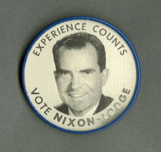 Nixon-Lodge lenticular pin from 1960
