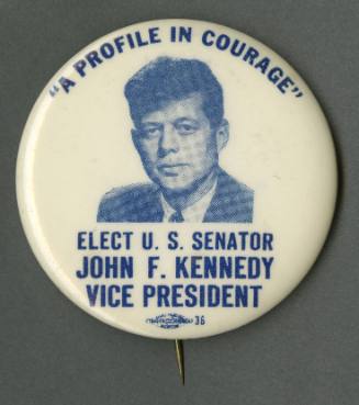 Pin supporting John F. Kennedy for Vice President in 1956