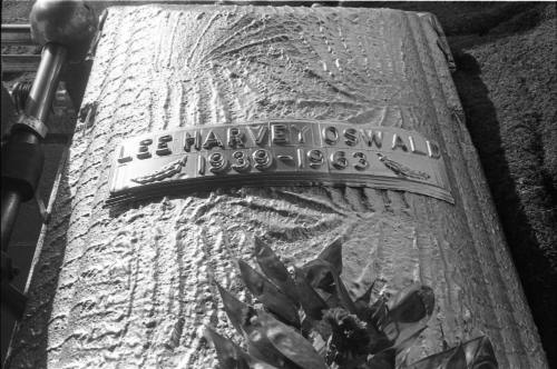 Image of Lee Harvey Oswald's casket the day of his burial