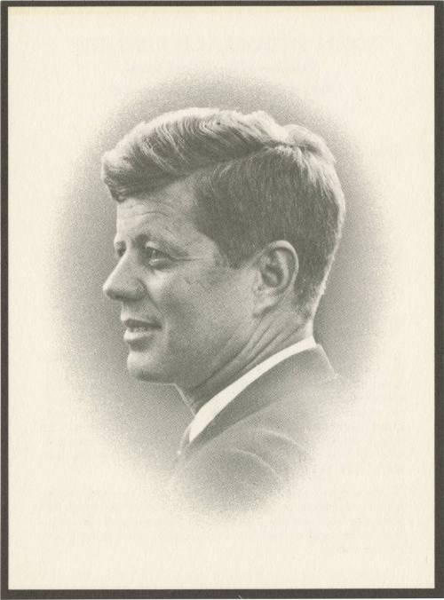 Prayer card for President John F. Kennedy