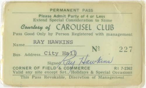 Membership card to Jack Ruby's Carousel Club