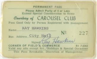 Membership card to Jack Ruby's Carousel Club