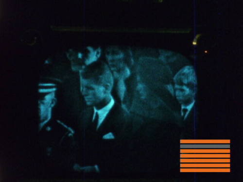 8mm color home movie of a television showing President Kennedy's funeral