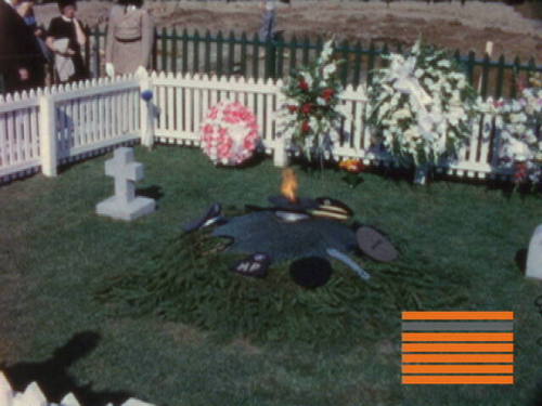 8mm color home movie of President Kennedy's grave at Arlington National Cemetery