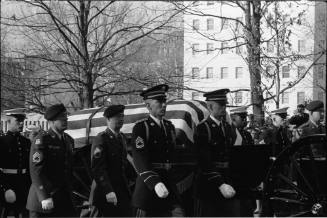 35mm b&w negative of President Kennedy's casket being taken to the Capitol