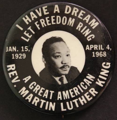 Commemorative pin for Martin Luther King Jr.