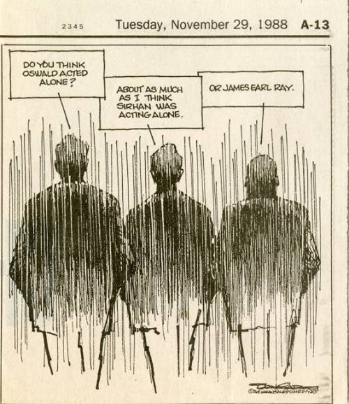 Clipping of a 1988 political cartoon from the Dallas Times Herald