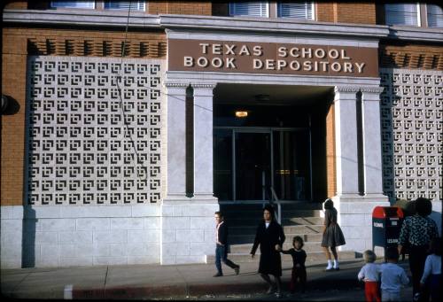 Image of the entrance to the Texas School Book Depository building