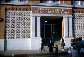 Image of the entrance to the Texas School Book Depository building