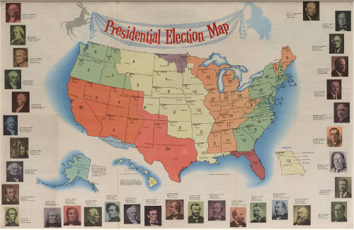 1960 presidential election map and score card