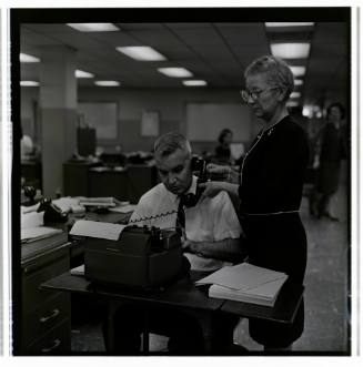 Image of the Dallas Times Herald newsroom on November 22, 1963