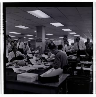 Image of the Dallas Times Herald newsroom on November 22, 1963