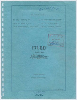 T43 Transcript of Jack Ruby Estate Proceedings in Probate Court No. 2