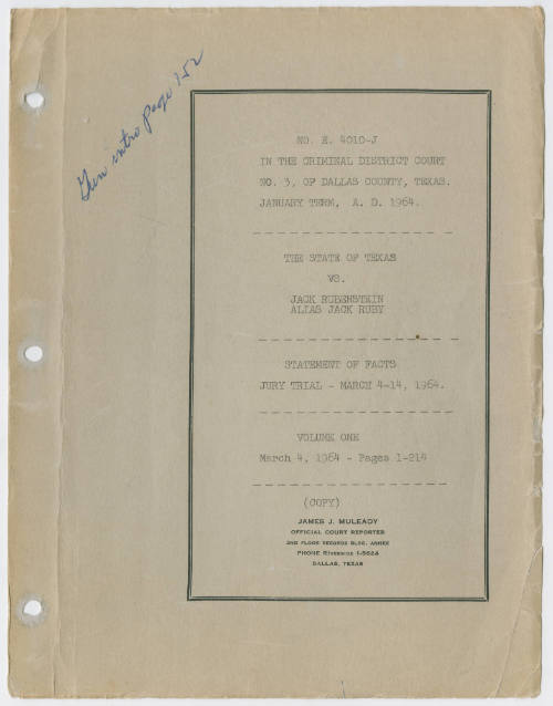 T16 Transcript of the State vs. Ruby: Statement of Facts: Jury Trial, Volume 1