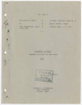T27 Transcript of State vs. Jack Ruby: Hearing on Motion for New Trial